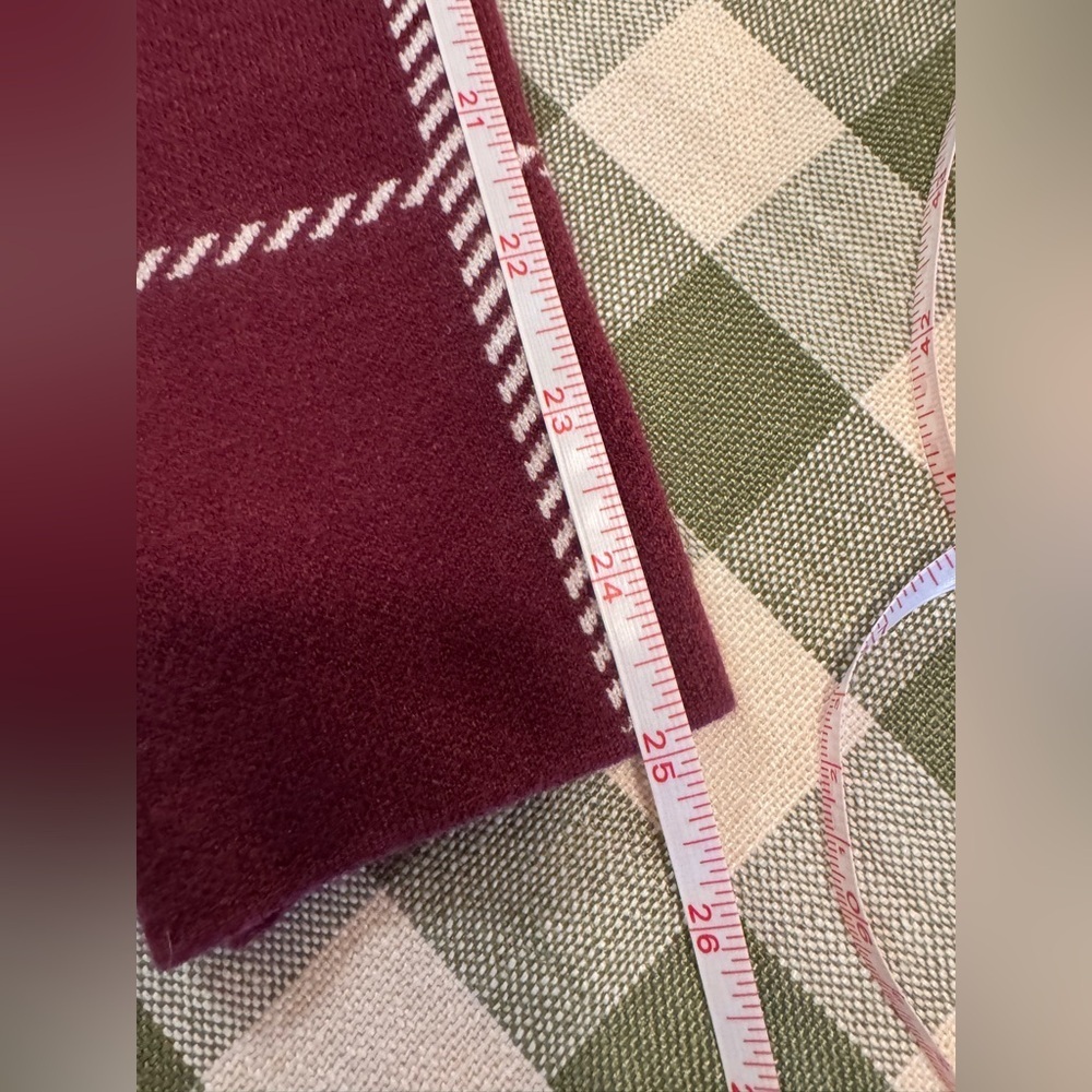 Cynthia Rowley Pullover Maroon Checkered Sweater - Picture 9 of 10